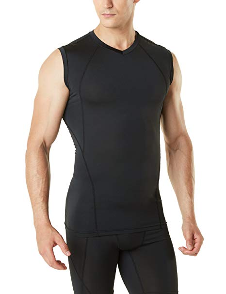 Tesla Men's Thermal Wintergear Compression Baselayer V Neck Sleeveless YUV35/V35