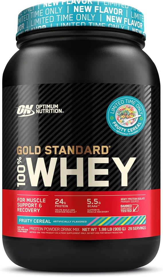 Optimum Nutrition New Flavor Gold Standard 100% Whey Protein Powder, Fruity Cereal, 2 Pound (Packaging May Vary)