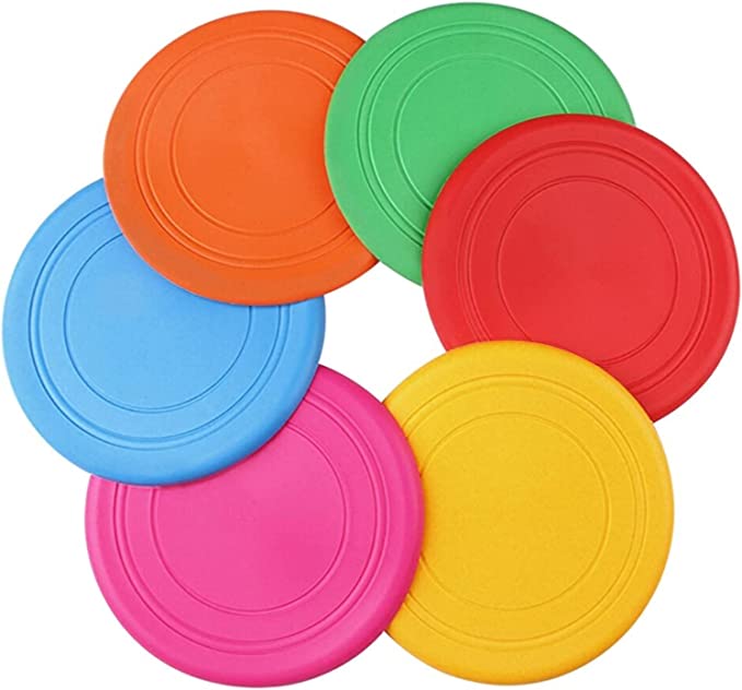 Doloburn Children's Flying Discs, 7 Inches in Diameter,6 Colors,Classic Soft Silica Gel Flying Saucer, Outdoor Lawn Toys.Kindergarten Teaching, Environmental Protection, Durable.