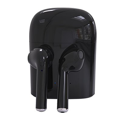 Bluetooth Headphones, Wireless Earbuds Stereo Earphone Cordless Sport Headsets for Apple AirPods iphone 8, 8 plus, X, 7, 7 plus, 6s, 6S Plus with Charging Case-Black