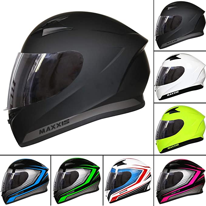 Leopard LEO-813 Full Face Motorbike Motorcycle Helmet DOT & ECE 22.05 Approved   Extra Dark Smoke Visor