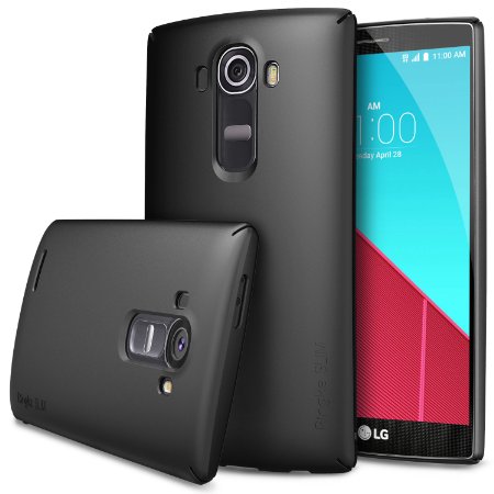 LG G4 Case - Ringke SLIM ***Top and Bottom Coverage*** [BLACK][FREE HD Film] Advanced Dual Coating Technology All Around Protection Hard Case for LG G4 (Not compatible for Leather LG G4) - ECO Package