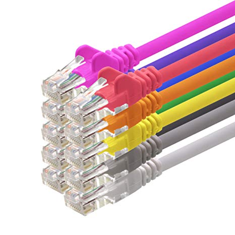 1aTTack 0.25m CAT5 UTP Network Patch Cables Set Twisted Pair with 2 x RJ45 (10 units)
