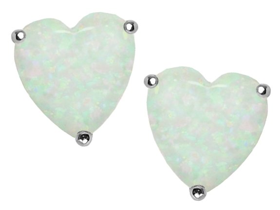 Star K Sterling Silver 7mm Heart Shape Earrings Studs