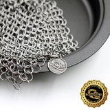 Scrubber Pro Best Cast Iron Cookware Cleaner - The Ultimate Solution for Cleaning PreSeasoned Cast Iron - XLarge 8x6 Inch Handcrafted from Highest Grade Stainless Steel Chainmail