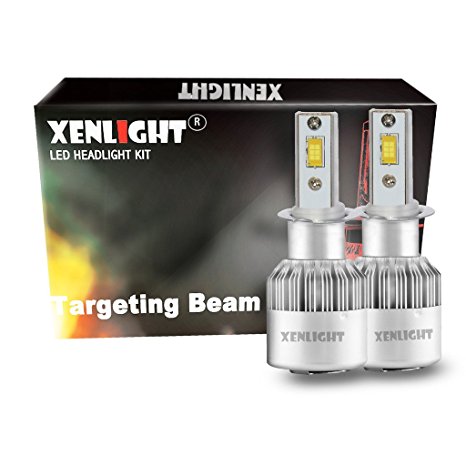 Xenlight H3 LED Fog Light Bulb -6000K 80W 8000Lm-Targeting Beam-Cool White- 2 of set -2 Yr Warranty