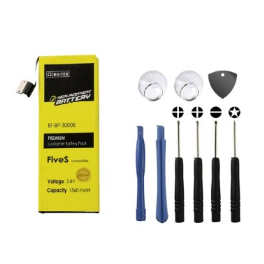 BinTEK Brand iPhone 5S Battery  iPhone 5C Battery 1560mAh Li-Ion Premium iPhone 5S Battery Replacement  iPhone 5C Battery Replacement Kit with Repair Tools  Compatible with Models A1533 A1453 A1457 A1532 A1456 A1529