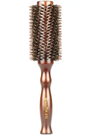 Styling Essentials Natural Boar Bristles Hair Brush, Round Comb Twill 2.4-Inch
