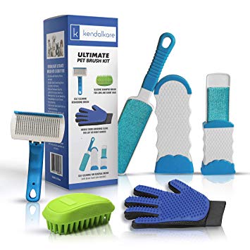 Dog Brush Kit - Dog Brushes for Shedding - Grooming Glove - Pet Hair Remover for Dogs/Cat - Bundle and Save - Durable Wire Brush - Small Animals with Short and Long Hair/Fur - Deshedding Brush