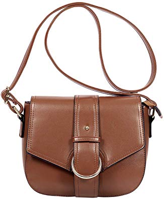 LUKATU Women Crossbody Bag PU Saddle Shoulder Bag Vintage Satchel Adjustable Strap Handbag