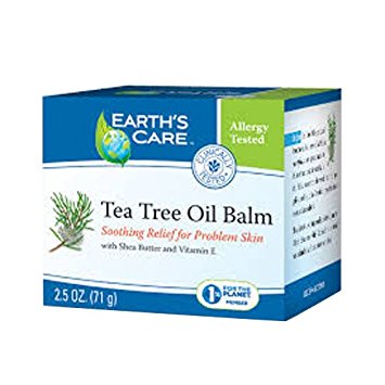 Earth's Care Tea Tree Oil Balm 2.5 OZ./No preservatives, colors or fragrances