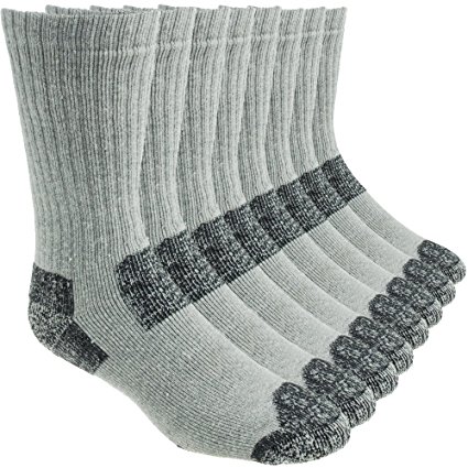 Working Person's 8766 Grey 4-Pack Steel Toe Crew Socks - Made In The USA