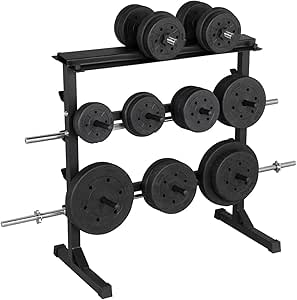 Yaheetech Support pour Haltères Support de Poids Repose Haltères pour Musculation/Fitness Max. 300 kg Rack de Rangement en Fer Peint