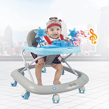 Dash Butterfly Baby Walker, Walker Baby 6-18months boy, Walker, Activity Walker with 3 Position Adjustable Height and Music & Light, (Capacity 20kg | Blue)