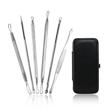 Acne Tool , Breett Blackhead Remover Tool Kit Set (6PC) for Pimple Popping, Blackhead Extraction, Whitehead Popping and Facial Treat