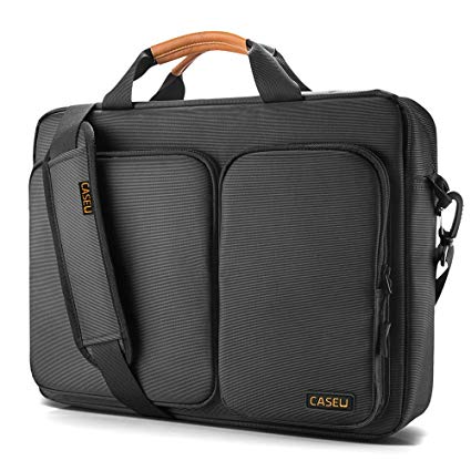 Case U 15.6 inch Laptop Messenger Bag 360 Degree Protective Laptop Briefcase Shoulder Messenger Bag (Black)