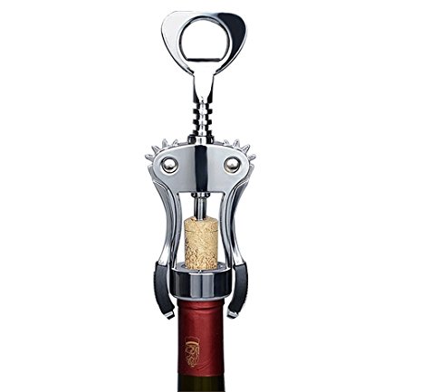 Bailyn Stainless Steel Wing Corkscrew ALL-in-one red wine opener-Best Gift Ergonomic wings style Bottle opener for Waiters Bartenders and Wine Enthusiast