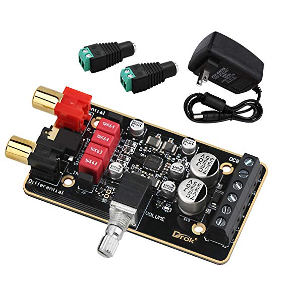 Class-D Amplifier Board, DROK Power Amp Module 15W 15W 2.0 Dual Channel Audio Amplifier DC 8V-26V 12V 24V PAM8620 Mini Digital Stereo Amplify Sound System Speaker DIY Circuit Chip with Power Adapter