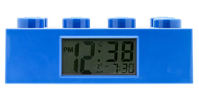 Lego 9002151 Blue Brick Kids Light Up Alarm Clock