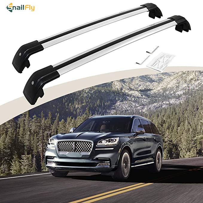 SnailAuto Fit for Lincoln Aviator 2019 2020 Silver Lockable Roof Rack Cross Bars Crossbars