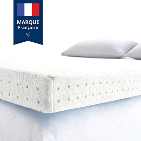 ViscoSoft - Surmatelas 90 x 190 Mémo, Surmatelas 90 x 190 memoire de Forme 5cm avec Aération Optimale et Mousse Haute Densité 50kg/m³, Housse Bambou Lavable, Surmatelas 90x190 Confort Moelleux