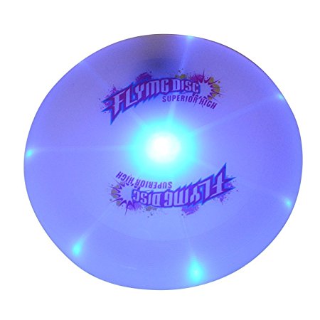 Sport Disc CFTech LED Flying Disc Light Up Frisbee Glow in the Dark for Night Games,185 Gram, Diameter 9.8 inch