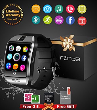 Bluetooth Smart Watch With Camera Waterproof Smartwatch Touch Screen Phone Unlocked Watch Cell Phone Smart Wrist Watch Cell Phone Watch Sports Fitness Tracker For Android Phones Samsung IOS Iphone 7 Plus 6S iPhone X Men Women Kids
