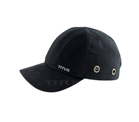 Titus Lightweight Safety Bump Cap - Baseball Style Protective Hat (Black)