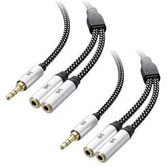 Cable Matters 2-Pack 3.5mm Headphone Splitter Cable (3.5mm Splitter) in Black