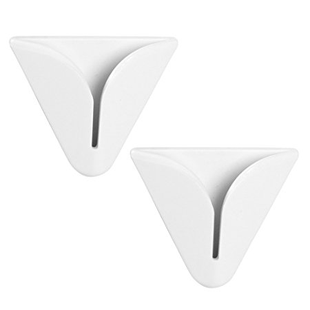 InterDesign Self-Adhesive Dish Towel Holder for Kitchen - Pack of 2, White