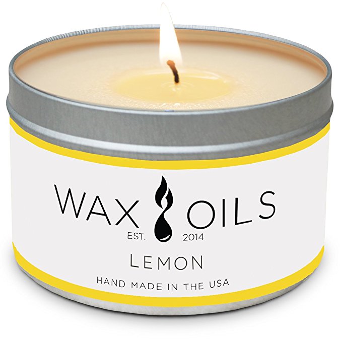 Scented Candles (Lemon) Soy Candles Aromatherapy, 8oz