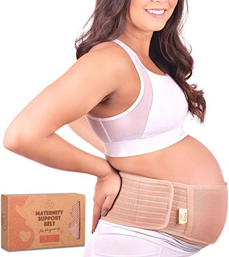 Maternity Belly Band for Pregnancy - Soft & Breathable Pregnancy Belly Support Belt - Pelvic Support Bands - Tummy Bandit Sling for Pants - Pregnancy Back Brace (Classic Ivory, One Size)