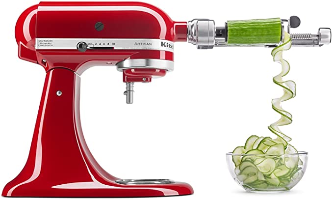 KitchenAid KSM2APC Spiralizer Plus Attachment with Peel, Core and Slice, Silver