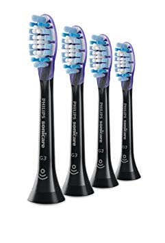 Genuine Philips Sonicare Premium Gum Care replacement toothbrush heads, HX9054/95, BrushSync technology, Black 4-pk