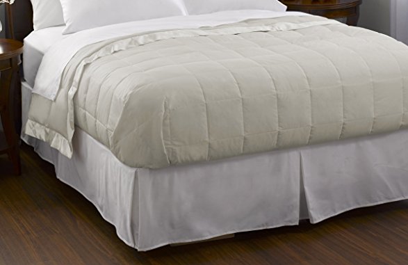 Pacific Coast Feather Company 67811 Down Blanket, Cotton Cover with Satin Border, Hypoallergenic, King, Cream