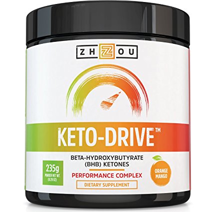 KETO DRIVE BHB Salts - Exogenous Ketone Performance Complex - Formulated for Ketosis, Energy, Focus and Fat Burn - Patented Beta-Hydroxybutyrates (Calcium, Sodium, Magnesium) - Orange Mango