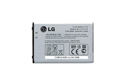 Lg Apex US740 Axis eXpo GW820 Original OEM LG LGIP-400N Battery SBPP0027401 SBPP0027404 1500mAh 3.7 V 5.6wh (Bulk Packaging)