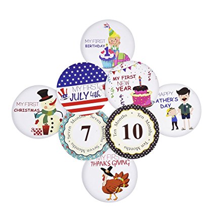 Blulu 26 Pieces Baby Monthly Holiday Stickers