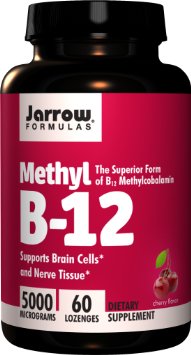 Jarrow Formulas Methylcobalamin (Methyl B12), Supports Brain Cells, 5000 mcg, 60 Lozenges