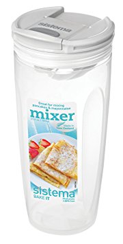 Sistema Bake It Food Storage for Baking Ingredients, Mixer for Liquids, 23.2 Ounce/ 2.9 Cup