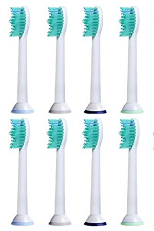 DSRG 8 pcs. Philips Sonicare ProResults Compatible Toothbrush Heads Diamond Clean, FlexCare , FlexCare Healthy White and Easy Clean models (8)