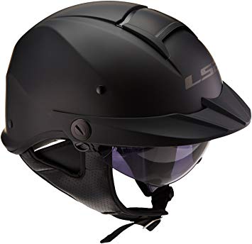 LS2 Helmets Rebellion Unisex-Adult Half Helmet Motorcycle Helmet (Matte Black, Small)