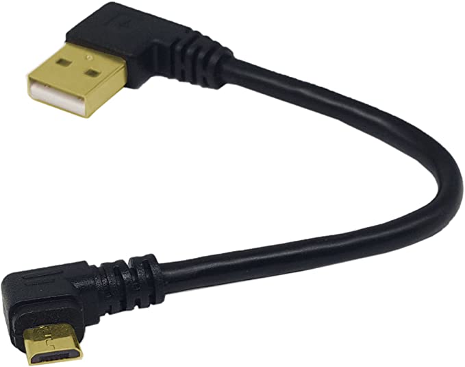 SinLoon Micro USB Cable 90 Degree Right Angle Gold Plated 5 Pin Micro USB Male Cable to USB 2.0 Syncing Data Charge Cable,SinLoon Hi-Speed Cable (Black 6 inch)