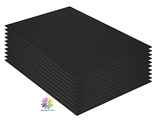 Mat Board Center, Pack of 10 3/16" BLACK Foam Core Backing Boards (18x24, Black)