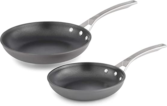 Calphalon Signature Hard Anodized Nonstick Omelet Fry Pan Set, 8"/10", Black