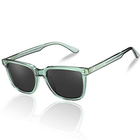 Carfia Chic Retro Polarized Womens Sunglasses UV400 Protection Hand-Polished Acetate Frame