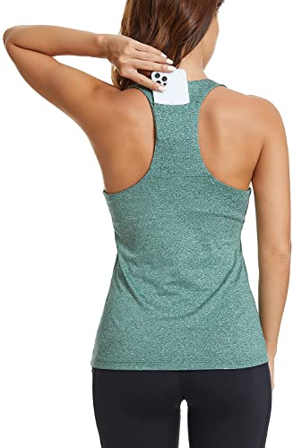 Blooming Jelly Womens Workout Tank Tops Racerback Athletic Yoga Tops Slimming Running Muscle Gym Shirts
