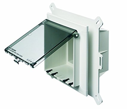 Arlington DBVS2C-1 Outdoor Electrical Box with Weatherproof Cover for Vinyl-Siding, Clear, Vertical/2-Gang