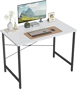 Cubiker Computer Desk, 32 inch Small Home Office Desk for Small Spaces, Modern Simple Style for Home, Office, White