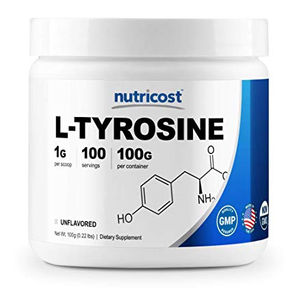 Nutricost L-Tyrosine Powder 100 Grams (100 Servings) - 1G per Serving